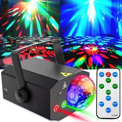 Disco Ball Party Lights, DJ Laser Disco Lights Sound Aktivoitu Strobe Light kaukosäätimellä Laser Lights Disco Lights Inoor Club Bar KTV Holiday Dance Joulu Syntymäpäivä hinta ja tiedot | Seinävalaisimet | hobbyhall.fi