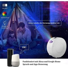 Alexa Led Starry Sky -projektori, älykäs 3d Galaxy Led Star -projektori sovelluksella/ääniohjauksella, ajastin, yhteensopiva Alexan/Google Assistantin kanssa, sopii makuuhuoneisiin hinta ja tiedot | Seinävalaisimet | hobbyhall.fi