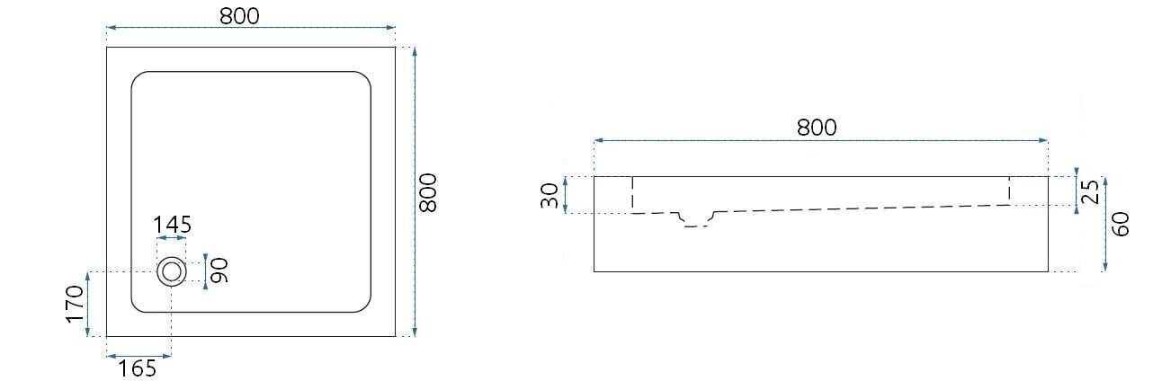 Rea Punto 80x80 musta suihkukaappi hinta ja tiedot | Suihkukaapit ja suihkunurkat | hobbyhall.fi