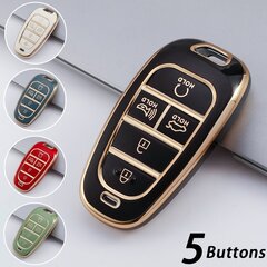 (5 ButtonsBlack) TPU-auton avainkotelon suojus Hyundai Santa Fe Tucson 2022 NEXO NX4 Atos Prime Solaris 2021 4 5 7 8 Button Auto Accessories hinta ja tiedot | Lisätarvikkeet autoiluun | hobbyhall.fi