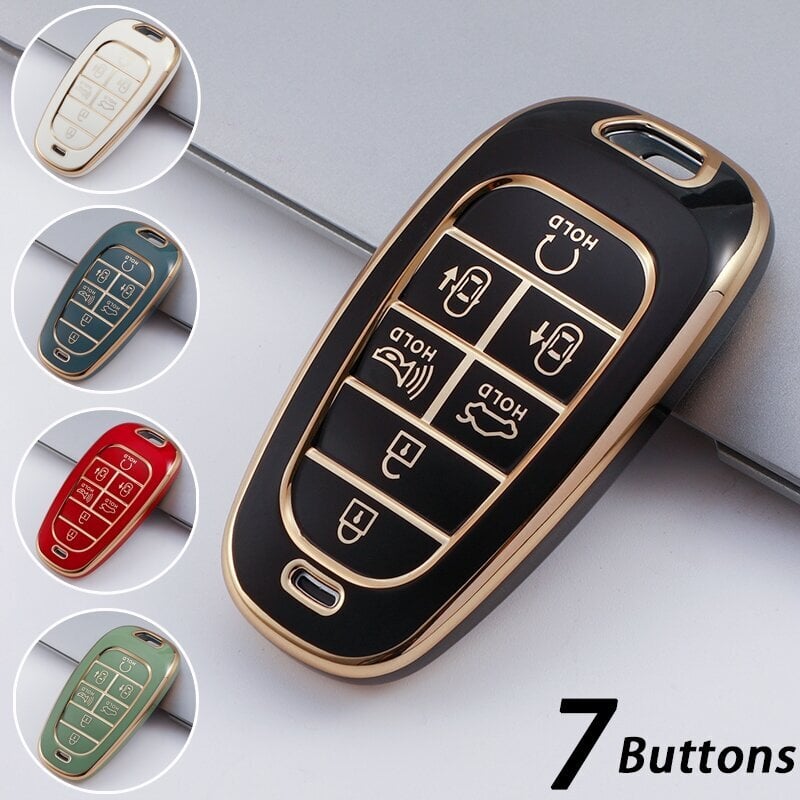 (7 ButtonsRed) TPU-auton avainkotelon kansi Hyundai 5 7 8 Buttons Sonata SelIONIQ 5 NEXO Tucson Sonata 2020 Grandeur 2020 Sonata Limitedille hinta ja tiedot | Lisätarvikkeet autoiluun | hobbyhall.fi