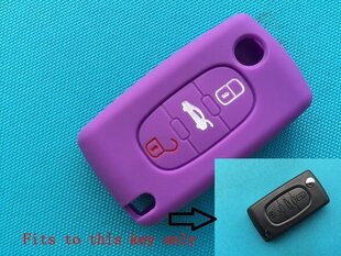 (violetti) 3 painikkeen avainkotelon kansi Peugeot 207 407 407SW Citroen C4 C5 C6 C8 autolle Flip Auto Fob Shell Tyhjä Taittuva hinta ja tiedot | Lisätarvikkeet autoiluun | hobbyhall.fi