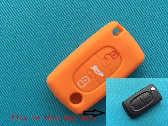 (Oranssi) 3-painikkeinen avainkotelon kansi Peugeot 207 407 407SW:lle Citroen C4 C5 C6 C8 autolle Flip Auto Fob Shell tyhjä taitto hinta ja tiedot | Lisätarvikkeet autoiluun | hobbyhall.fi