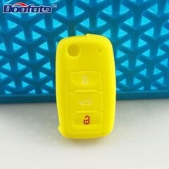 (keltainen) Auton avainsuojuslaukku Volkswagen VW Golf Bora Jetta Polo Passat Skoda Superb Octavia Fabia SEAT Ibiza Leon Shell hinta ja tiedot | Lisätarvikkeet autoiluun | hobbyhall.fi