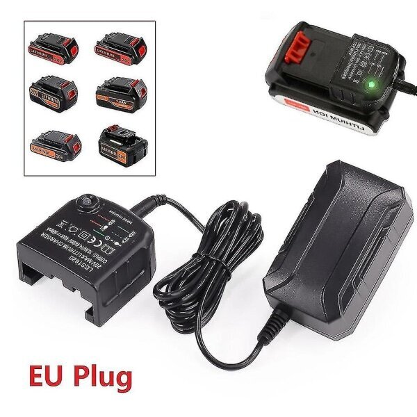 10.8v 14.4v 20v Black&decker Li-ion akkulaturi Vaihto sähköpora ruuvimeisseli Virta liian Akku Eu Plug Lbx20 hinta ja tiedot | Videokamerat | hobbyhall.fi