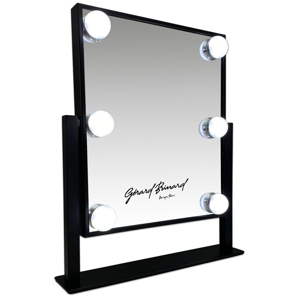 Gerard Brinard Hollywood -meikkipeili/pöytäpeili, musta, 6 X LED-valoa (35x30x6 cm) hinta ja tiedot | Kosmetiikkalaukut ja peilit | hobbyhall.fi
