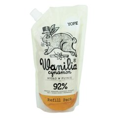 Nestesaippua, Yope, sis. vaniljaa ja kanelia, 500 ml, täyttöpakkaus hinta ja tiedot | Yope Hajuvedet ja kosmetiikka | hobbyhall.fi