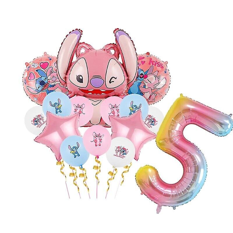 Pinkki Stitch Syntymäpäiväjuhlakoristeet Lilo ja Stitch -teema Astiasto Enkeli Ilmapallo Lautaset Kupit Tarvikkeet Lasten Tytöille hinta ja tiedot | Liput | hobbyhall.fi