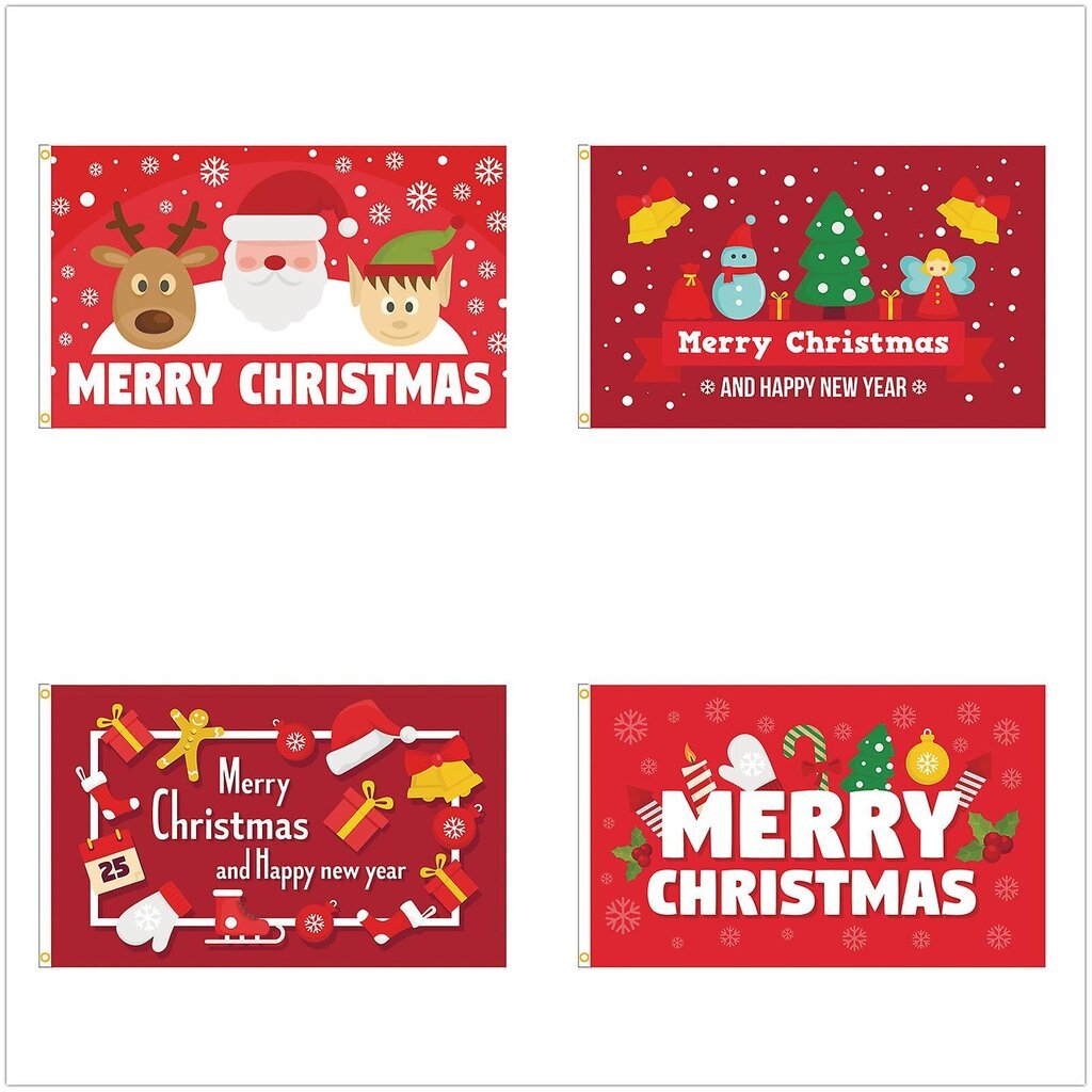 Merry Christmas Tree Lippu 150 X 90 cm - Joululippu 90 X 150 cm - Liput hinta ja tiedot | Liput | hobbyhall.fi