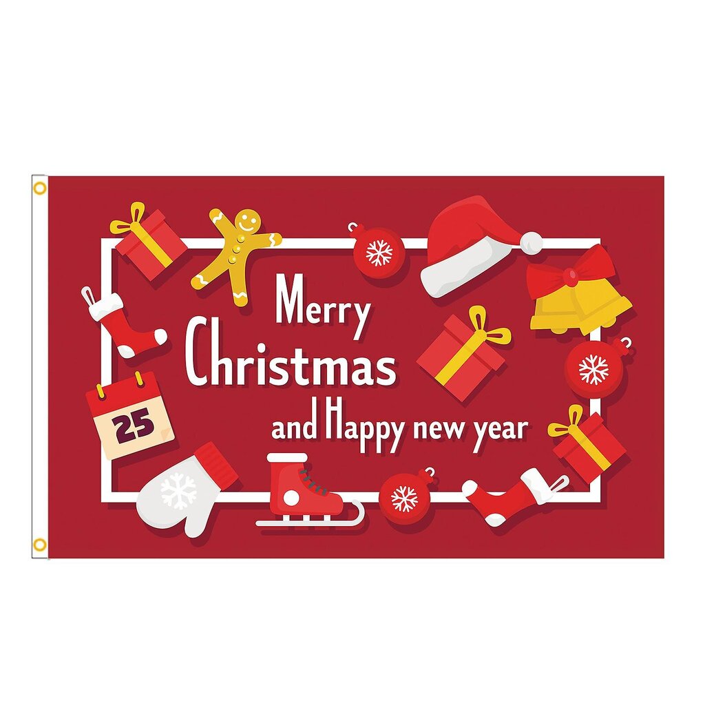 Merry Christmas Tree Lippu 150 X 90 cm - Joululippu 90 X 150 cm - Liput hinta ja tiedot | Liput | hobbyhall.fi