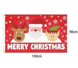 Tyyli 2merry Christmas lippu 150x90cm - Hyvää joulua lippu 90x150cm - Liput hinta ja tiedot | Liput | hobbyhall.fi