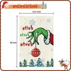 Heyone Grinch Joulupuutarhan lippu 12,5&quot; X 18&quot;, kaksipuolinen joululippu säkkikangas 2020 haiseva haiseva Grinch puutarhalippu joulukoristeet Fo hinta ja tiedot | Liput | hobbyhall.fi