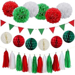 40 kpl Christmas Balloon Kit Paper Pom Poms Tupsut juhliin hinta ja tiedot | Liput | hobbyhall.fi