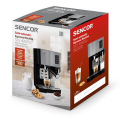 Espressokone Sencor SES4050SS, musta/hopea hinta ja tiedot | Kahvinkeittimet ja kahvikoneet | hobbyhall.fi