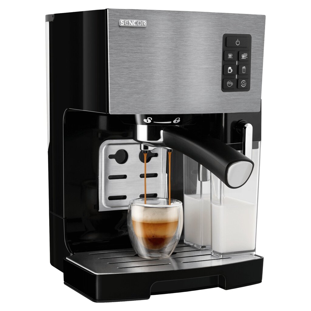 Espressokone Sencor SES4050SS, musta/hopea hinta ja tiedot | Kahvinkeittimet ja kahvikoneet | hobbyhall.fi