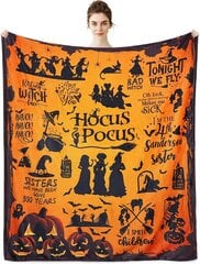 Witch Blanket Halloween Throw Peitot naisille Witch Flanelli Fleece Peitot sohvalle Vuodesohva Tuoli Sisustus Halloween Decorations Peitto 50x60in Witch Orange hinta ja tiedot | Peitot | hobbyhall.fi