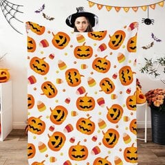 Halloween-sisustuspeitto: Ylelliset pehmeät lämpimät ja kevyet kurpitsat karkkien varsilla Fuzzy Cozy Throw -peitot olohuoneeseen sohva sohvasänky tuoli 40" x 50" kurpitsat ja karkki 40x50 tuumaa hinta ja tiedot | Peitot | hobbyhall.fi