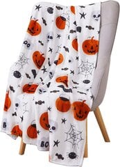 Halloween-peittoheitto: Fuzzy Boo! Jack O'Lantern hämähäkinverkkojen pääkallo ja mustat kissat printti samettifleecellä vuodesohvaan sohvatuoliin asuntolan Boo hinta ja tiedot | Peitot | hobbyhall.fi