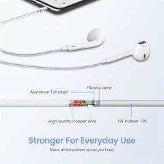 2-pakkaus - Apple Earbudit Lightning-liittimellä [Apple MFi -sertifioitu] iPhone-kuulokkeet (sisäänrakennettu mikrofoni ja äänenvoimakkuuden säätö)... hinta ja tiedot | Puhelimen lisätarvikkeet | hobbyhall.fi