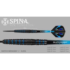 Darts Harrows Spina Black 90% Steeltip, 3 kpl, musta, sininen hinta ja tiedot | Darts | hobbyhall.fi