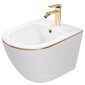 WC-pöytäsarja CARLO Mini Flat + bidee CARLO Mini White Gold Edge hinta ja tiedot | WC-istuimet | hobbyhall.fi