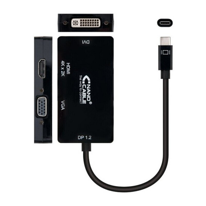 Nanokaapeli 10.16.4301-BK, USB C VGA/HDMI/DVI, 10 cm hinta ja tiedot | Adapterit | hobbyhall.fi