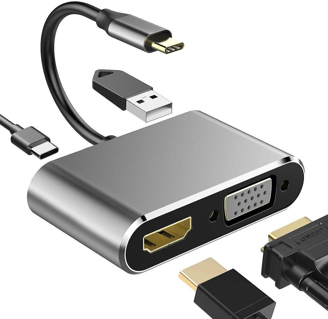 USB C - HDMI moniporttisovitin USB 3.1 Gen 1 Thumderbolt 3 - HDMI 4K -videomuunnin/USB 3.0 -keskitinportti PD-pikalatausportti hinta ja tiedot | Adapterit | hobbyhall.fi