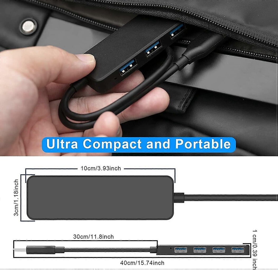 USB 3.0 -keskitin Multi USB 4 -portti 3.0 5Gbps Kannettava Multi Data Hub -sovitin 30 mm:n kaapelilla Yhteensopiva Macbook-/Mac Pro-/Mini-/iMac-/Surface Pro-/XPS-/Notebo-tietokoneiden kanssa hinta ja tiedot | Adapterit | hobbyhall.fi