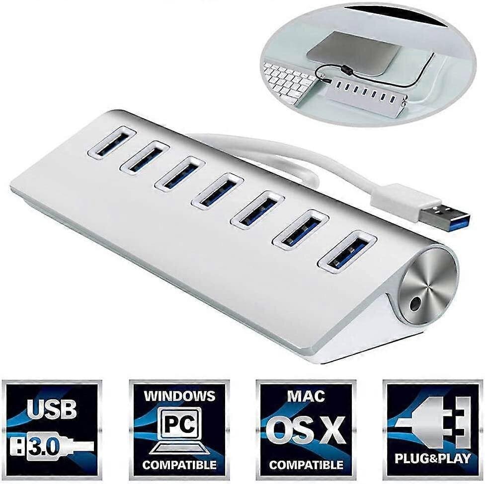 7-porttinen USB 3.0 -keskitin - nopea tiedonsiirto - 4 USB-porttia - USB-jakaja (7 porttia) hinta ja tiedot | Adapterit | hobbyhall.fi