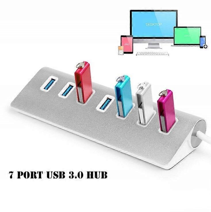 7-porttinen USB 3.0 -keskitin - nopea tiedonsiirto - 4 USB-porttia - USB-jakaja (7 porttia) hinta ja tiedot | Adapterit | hobbyhall.fi