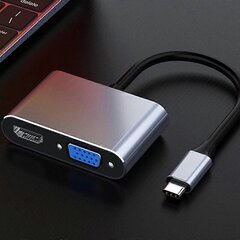 USB C - VGA moniporttinen sovitin 4K Type C USB-C HUB Videoprojektorit Muuntimet Porttisovitin Prolle hinta ja tiedot | Adapterit | hobbyhall.fi