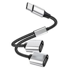 USB C - USB OTG -sovitinkaapeli Type C Uros - USB 2.0 naaras -laajennus HUB-telakointiasema U Dis:lle hinta ja tiedot | Adapterit | hobbyhall.fi