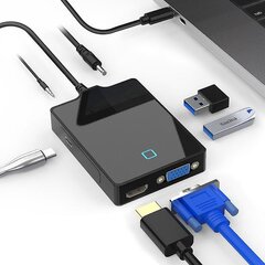 ROCKETEK UTC-642 7-in-1 Type-C-telakointiasema USB-C - 4K HDMI PD -pikalatausmuunninkeskisovitin MacBook-kannettavalle hinta ja tiedot | Adapterit | hobbyhall.fi