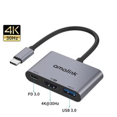 AMALINK AL-9175D Type C - HDMI + USB 3.0 + PD 3.0 -sovitin Multi-port Hub hinta ja tiedot | Adapterit | hobbyhall.fi