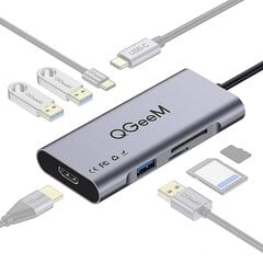 QGEEM QG-UH07-3 7-in-1 Type-C-telakointiasema Multi-Port USB-C Hub Tuki HD-yhteensopiva Chromebook Thunderbolt 3 hinta ja tiedot | Adapterit | hobbyhall.fi