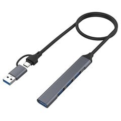 2-in-1 USB-C/USB-A HUB-sovitin kannettavalle tietokoneelle 4-porttinen USB2.0 3.0 jakotelakointiasema hiirelle, näppäimistölle hinta ja tiedot | Adapterit | hobbyhall.fi