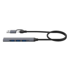 2-in-1 USB-C/USB-A HUB-sovitin kannettavalle tietokoneelle 4-porttinen USB2.0 3.0 jakotelakointiasema hiirelle, näppäimistölle hinta ja tiedot | Adapterit | hobbyhall.fi