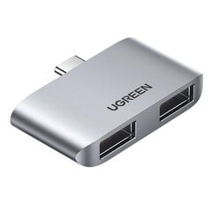 UGREEN USB Hub Type-C 3.1 - USB 3.0 Dual Port Converter 5Gbps tiedonsiirtosovitin Macbook Prolle/hiirelle/näppäimistölle/tulostimelle hinta ja tiedot | Adapterit | hobbyhall.fi