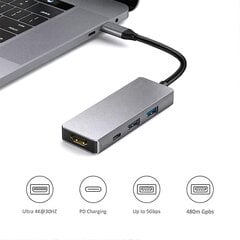 USB-keskitin USB-portin laajennin Dongle-sovitin Kannettava USB 3.0 2.0 4K HDMI:llä hinta ja tiedot | Adapterit | hobbyhall.fi