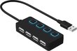 4-porttinen USB 2.0 -datakeskitin, jossa on yksittäiset LED-valaistut virtakytkimet [latausta ei tueta] Mac PC:lle (hb-umls) hinta ja tiedot | Adapterit | hobbyhall.fi