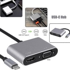 Universaali USB 3.1 Type C - Vga Hdmi -yhteensopiva 4k-muunninkaapelisovittimen johdon porttikeskitin hinta ja tiedot | Adapterit | hobbyhall.fi