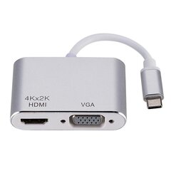 Universaali USB 3.1 Type C - Vga Hdmi -yhteensopiva 4k-muunninkaapelisovittimen johdon porttikeskitin hinta ja tiedot | Adapterit | hobbyhall.fi