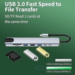 Usb C -keskitin 3.0 USB-C-sovittimen telakointiasema Macbook Pro M1 -kannettavalle tietokoneelle 4k Hdmi-keskitin Pd-pikalataus USB-jakaja hinta ja tiedot | Adapterit | hobbyhall.fi