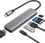 6 in 1 USB C -keskittimen moniporttisovittimet, mac-sovitin, 4k HDmi, 100 W pikalataus, USB-c ja 3 Usb-a 5gbps dataportti, USB 2.0 hinta ja tiedot | Adapterit | hobbyhall.fi