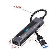 5 in 1 USB C -keskitin Kannettava USB C -jakaja näppäimistölle kannettavan tietokoneen USB-muistitikku hinta ja tiedot | Adapterit | hobbyhall.fi