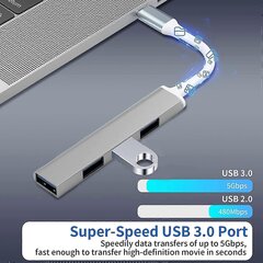 4-porttinen USB C -keskitin USB Type C - USB 3.0 -keskitinsovitin Yhteensopiva Macbookille, Mac Prolle/Minille, iMacille, Surface Prolle, XPS:lle, kannettavalle PC:lle, USB-muistitikuille hinta ja tiedot | Adapterit | hobbyhall.fi