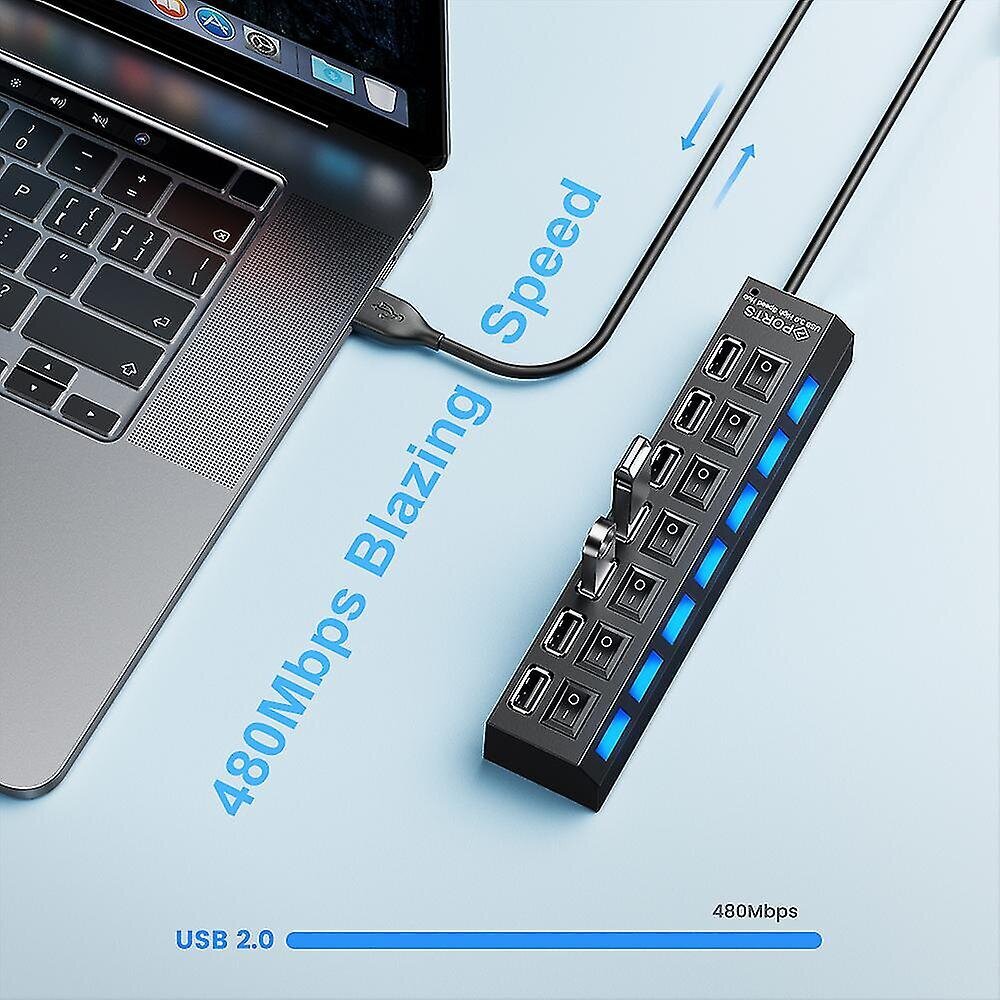 Usb-keskitin 2.0-keskitin Usb-jakaja Useita portteja Multi-usb-keskitin 2 0 Hab hinta ja tiedot | Adapterit | hobbyhall.fi