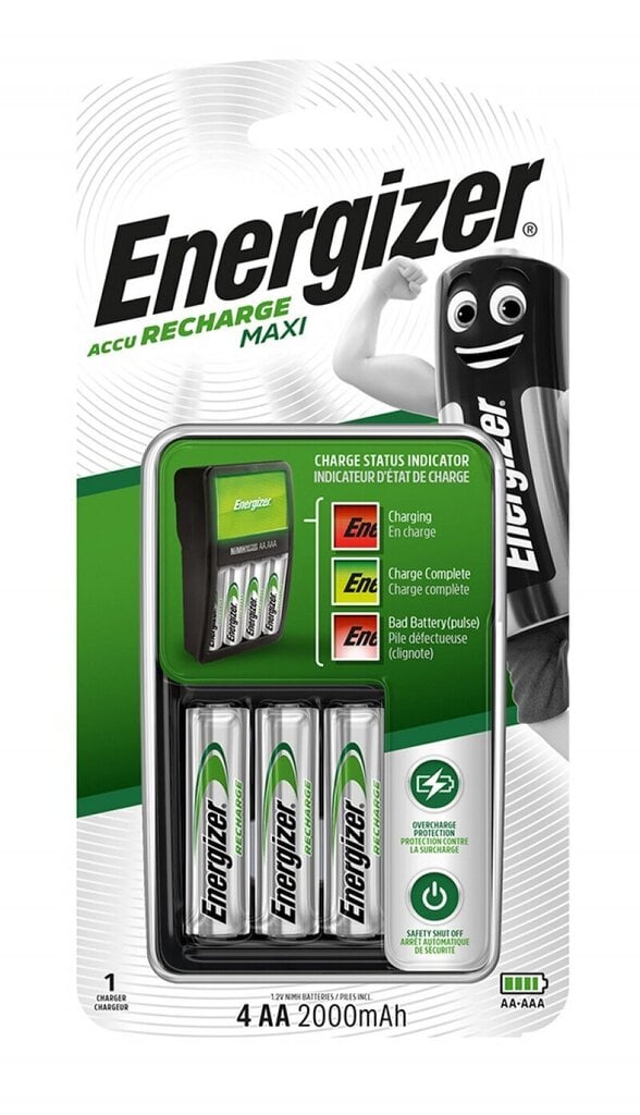 Laturi ENERGIZER MAXI AA / AAA + 4 AA 2000Mah akkua hinta ja tiedot | Paristolaturit | hobbyhall.fi