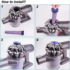 Suodatinsarja Dysonille, joka sisältää moottorin jälkeisen suodattimen, joka on yhteensopiva V7:n ja V8:n kanssa, sekä esimoottorin suodattimen, joka on yhteensopiva V6:n, V7:n ja V8:n kanssa. Dyson pölynimurin lisävaruste hinta ja tiedot | Pölynimureiden lisätarvikkeet | hobbyhall.fi