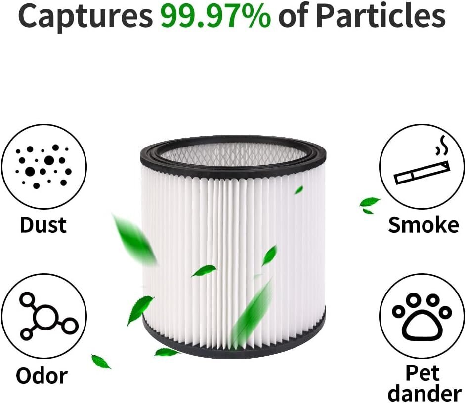 Paljon 2 suodatinta ja pahvi HEPA de rechange avec couvercle, yhteensopivat avec Shop-Vac Shop Vac 90304, 90350, 9033, 903-04-00, 9030400, 90585 5 gallonaa et plus hinta ja tiedot | Pölynimureiden lisätarvikkeet | hobbyhall.fi